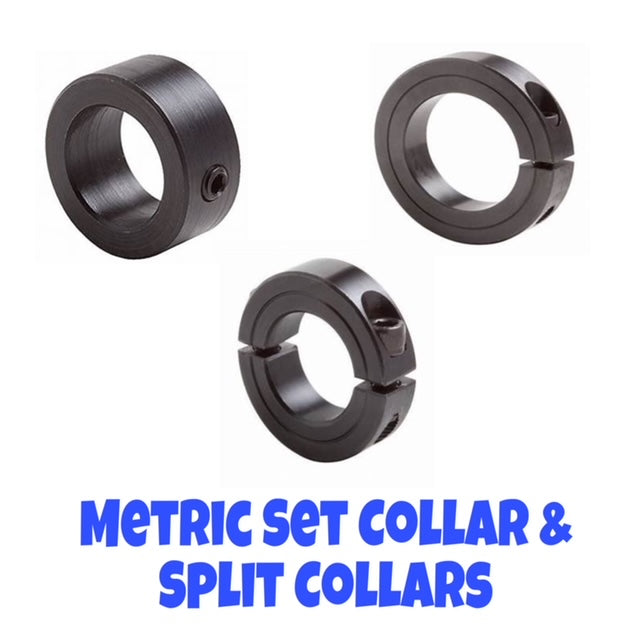 Metric Shaft Collars, SET Collars, SINGLE SPLIT Collars, DOUBLE SPLIT Collars, Black Oxide, Stainless Steel