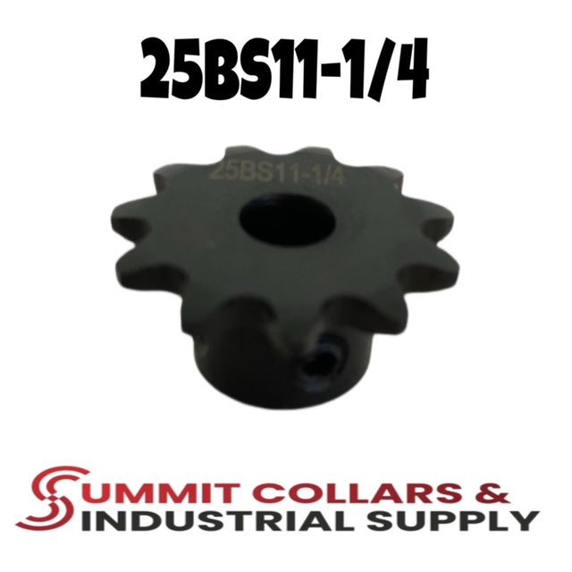 #25 Roller Chain Sprocket, Type B, 11 Tooth 1/4