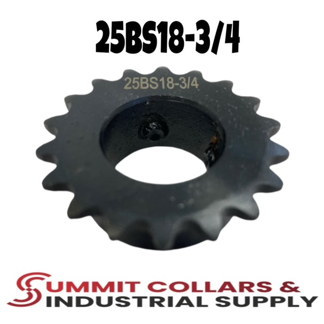 #25 Roller Chain Sprocket, Type B, 18 Tooth 3/4