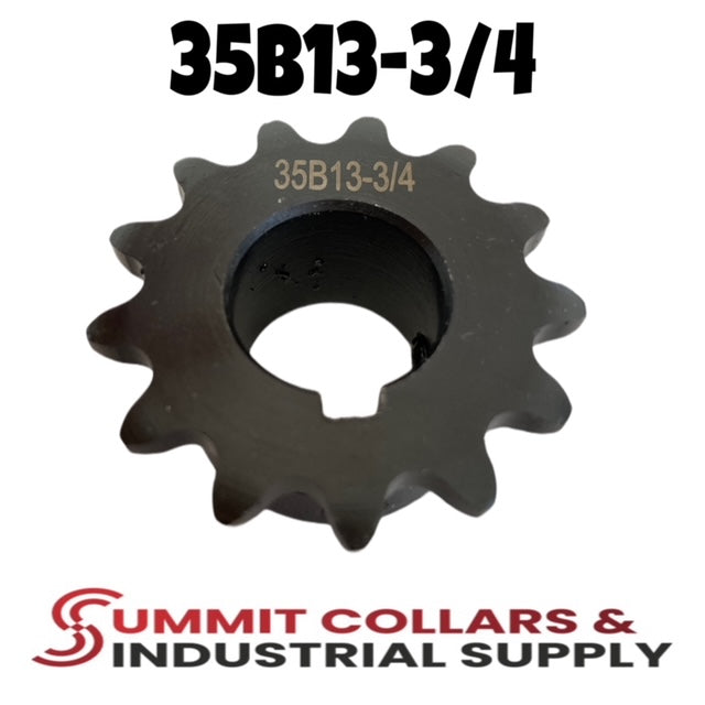 #35 Roller Chain Sprocket, Type B, 13 Tooth 3/4