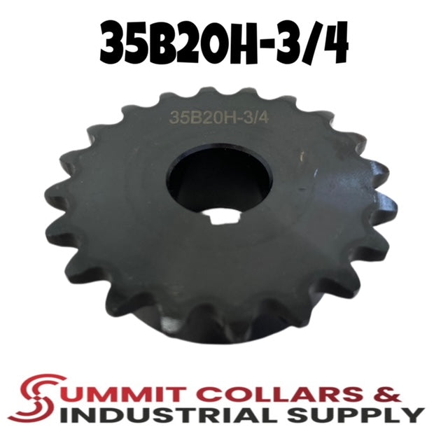 #35 Roller Chain Sprocket, Type B, 20 Tooth 3/4