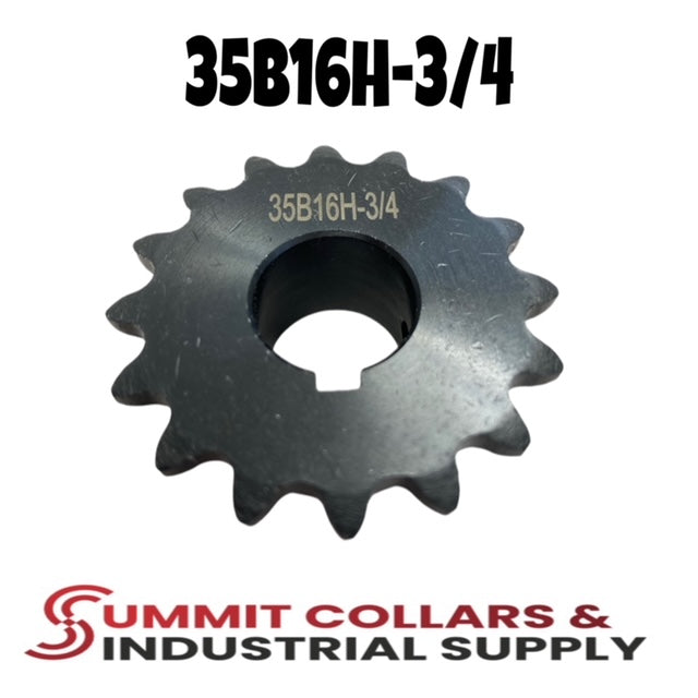 #35 Roller Chain Sprocket, Type B, 16 Tooth 3/4
