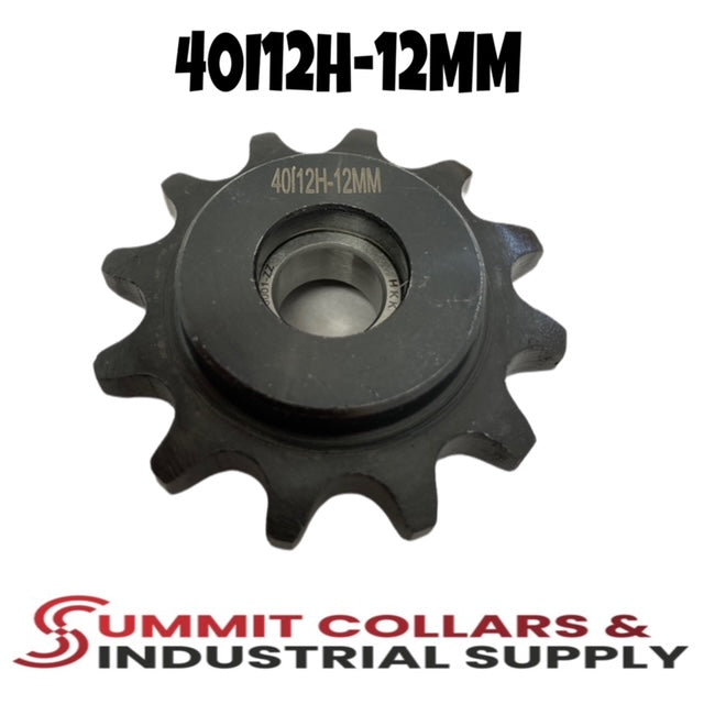 #40 Roller Chain Idler Sprocket 12 Tooth 12mm ID  40I12H-12MM