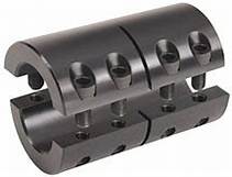 2SCC-112-112-KW Double Split Coupling 1-1/8" ID With Keyway Black Oxide Finish