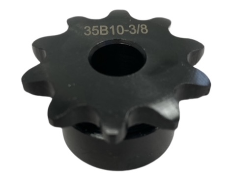Roller Chain Sprocket for ANSI 35 Chain, 10 Teeth, for 3/8" Shaft Diameter