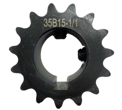 Roller Chain Sprocket for ANSI 35 Chain, 15 Teeth, for 1" Shaft Diameter
