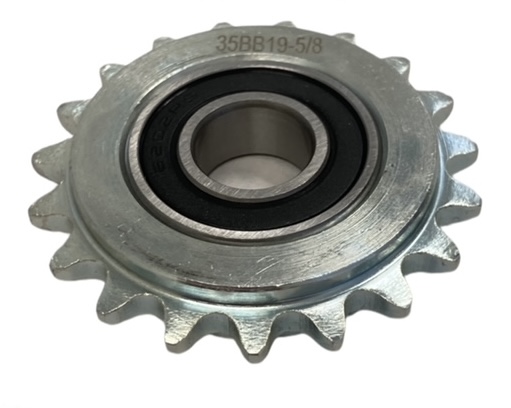ANSI Roller Chain Idler Sprocket Wear-Resistant, for #35 Chain, 19 Teeth, for 5/8" Shaft Diameter