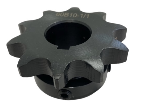 Wear-Resistant Sprocket for ANSI 60 Chain, 10 Teeth, for 1" Shaft Diameter