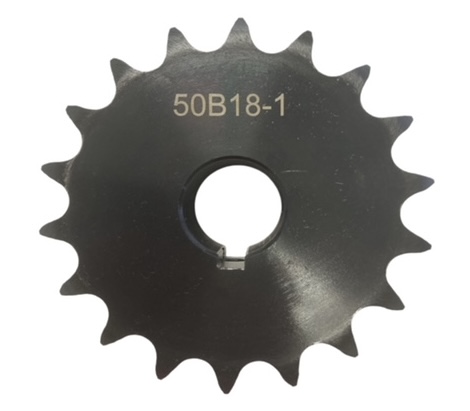 Wear-Resistant Sprocket for ANSI 50 Chain, 18 Teeth, for 1" Shaft Diameter